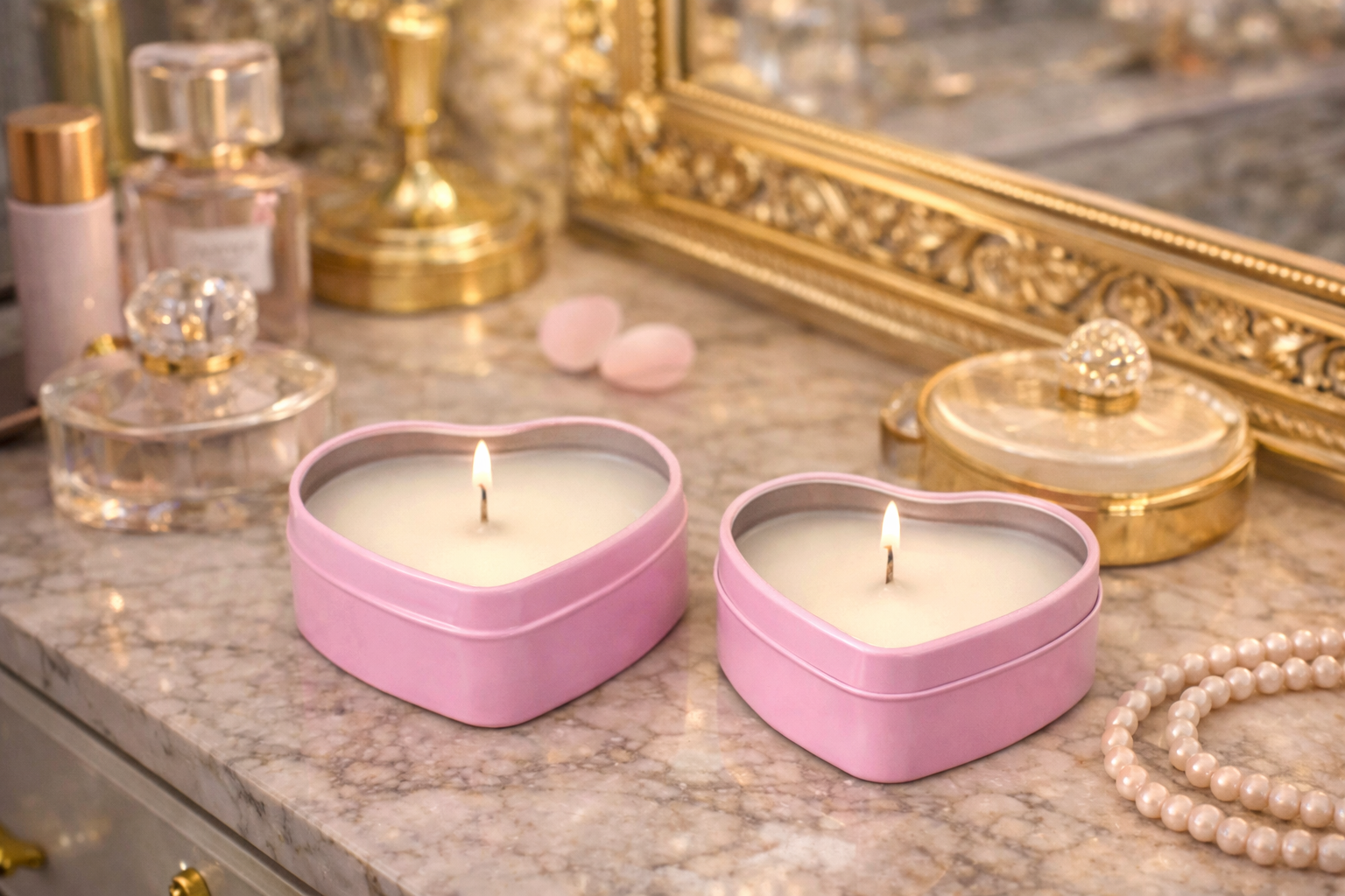 Apple Honey Champagne Luxe Heart Minis – Set of Two (2oz each)